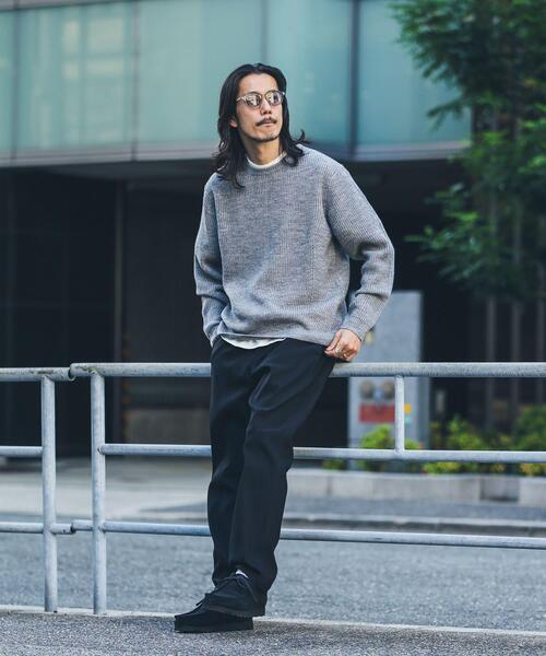 URBAN RESEARCH Sonny Label(アーバンリサーチサニーレーベル)の「ウォッシャブルウール混クルーネックニット(ニット/セーター・メンズ・ブラック/オフホワイト/ブルー/カーキ/オレンジ/グレー・LARGE/MEDIUM/X-LARGE)」の16枚目の写真