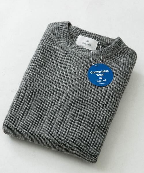 URBAN RESEARCH Sonny Label(アーバンリサーチサニーレーベル)の「ウォッシャブルウール混クルーネックニット(ニット/セーター・メンズ・ブラック/オフホワイト/ブルー/カーキ/オレンジ/グレー・LARGE/MEDIUM/X-LARGE)」の18枚目の写真