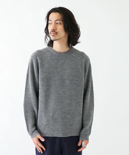 URBAN RESEARCH Sonny Label(アーバンリサーチサニーレーベル)の「ウォッシャブルウール混クルーネックニット(ニット/セーター・メンズ・ブラック/オフホワイト/ブルー/カーキ/オレンジ/グレー・LARGE/MEDIUM/X-LARGE)」の19枚目の写真