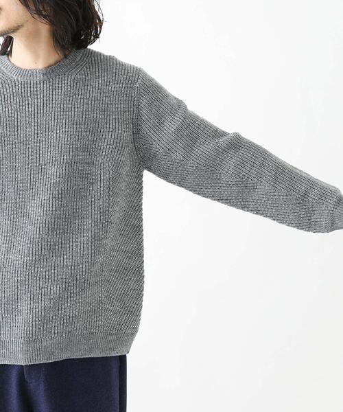 URBAN RESEARCH Sonny Label(アーバンリサーチサニーレーベル)の「ウォッシャブルウール混クルーネックニット(ニット/セーター・メンズ・ブラック/オフホワイト/ブルー/カーキ/オレンジ/グレー・LARGE/MEDIUM/X-LARGE)」の22枚目の写真