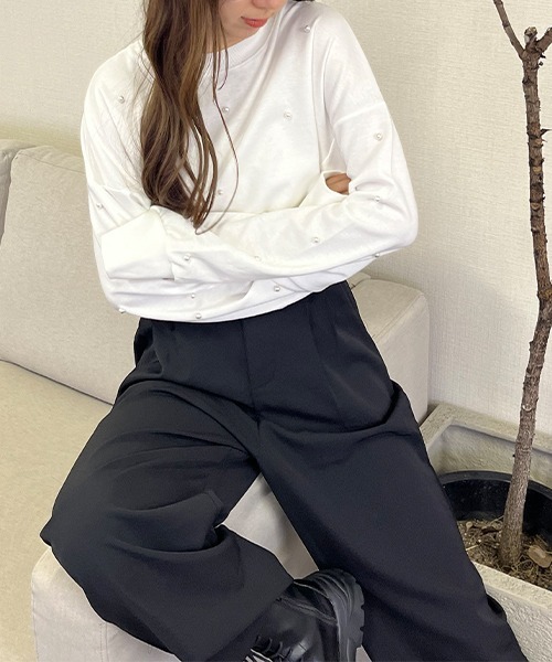 SallyLunn（サリーラン）の「ストレートスラックス（スラックス・レディース・グレー/アイボリー/ピンク/ブラック・FREE）」の20枚目の写真