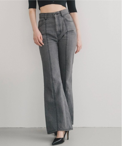 セール】Center Seam Flare Denim Pants Ⅱ（デニムパンツ）｜LEANN 