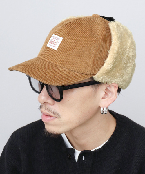COLEMAN（コールマン）の「イヤーフラップ付き コーデュロイ フライトキャップ（キャップ・メンズ・ベージュ/ブラック/ブラウン/アイボリー・FREE）」の3枚目の写真