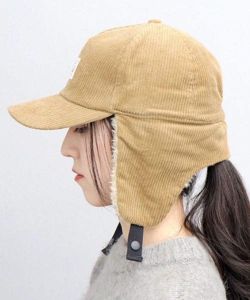 COLEMAN（コールマン）の「イヤーフラップ付き コーデュロイ フライトキャップ（キャップ・メンズ・ベージュ/ブラック/ブラウン/アイボリー・FREE）」の6枚目の写真