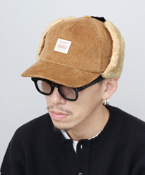 COLEMAN（コールマン）の「イヤーフラップ付き コーデュロイ フライトキャップ（キャップ・メンズ・ベージュ/ブラック/ブラウン/アイボリー・FREE）」の12枚目の写真