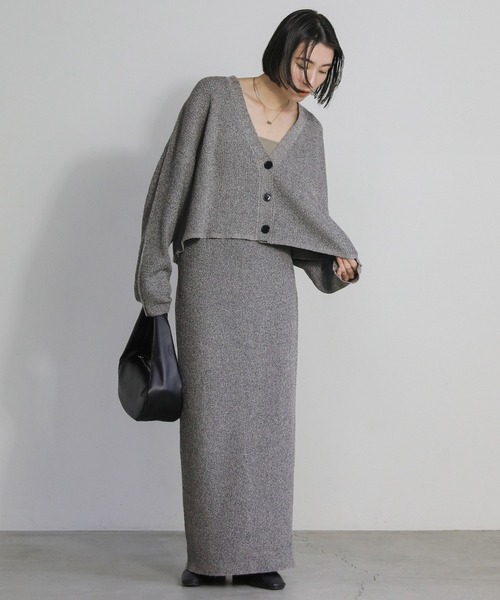 select MOCA(セレクトモカ)の「メランジリブニットショートカーディガン(カーディガン/ボレロ・レディース・カーキオリーブ/アイボリー/グレー・FREE)」の21枚目の写真