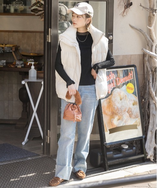 ad thie（アドティエ）の「フレアスリーブ リブニットトップス（ニット/セーター・レディース・オレンジ/アイボリー/ブラック/パープル/オフホワイト/ブルー・FREE）」の9枚目の写真