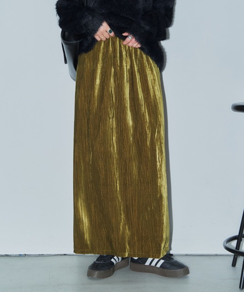 LIENCOEUR（リアンクール）の「ベロアストライプロングスカート（スカート・レディース・キャメル/グレー/ブラック/アッシュグレー・FREE）」の12枚目の写真