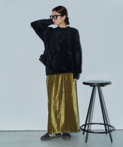 LIENCOEUR（リアンクール）の「ベロアストライプロングスカート（スカート・レディース・キャメル/グレー/ブラック/アッシュグレー・FREE）」の18枚目の写真