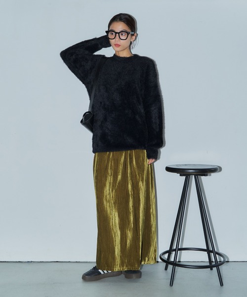 LIENCOEUR（リアンクール）の「ベロアストライプロングスカート（スカート・レディース・キャメル/グレー/ブラック/アッシュグレー・FREE）」の19枚目の写真