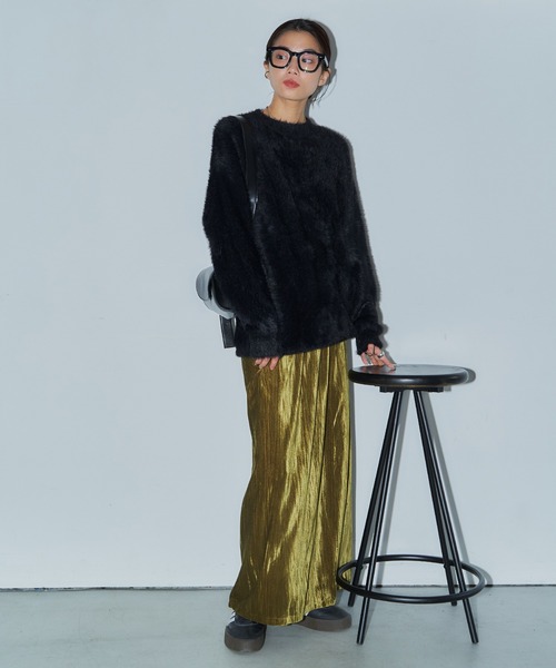 LIENCOEUR（リアンクール）の「ベロアストライプロングスカート（スカート・レディース・キャメル/グレー/ブラック/アッシュグレー・FREE）」の21枚目の写真