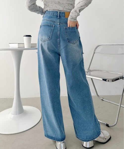 CLEA（クレア）の「フェイクスカートデニムパンツ（デニムパンツ・レディース・ブルー・M/S）」の7枚目の写真