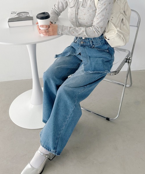 CLEA（クレア）の「フェイクスカートデニムパンツ（デニムパンツ・レディース・ブルー・M/S）」の9枚目の写真