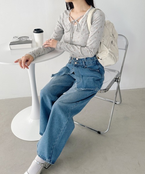 CLEA（クレア）の「フェイクスカートデニムパンツ（デニムパンツ・レディース・ブルー・M/S）」の10枚目の写真