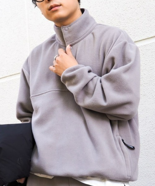 CAMP7(キャンプセブン)の「【CAMP7】抗菌防臭ハーフスナップフリーストレーナー(スウェット・メンズ・オフホワイト/ブラック/グレー・M/L/XL)」の3枚目の写真