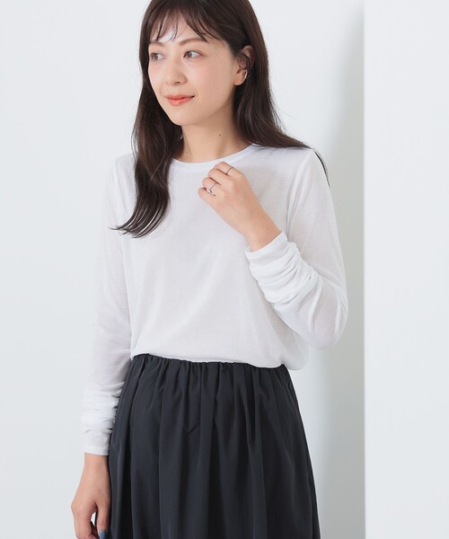 【美品】Demi-Luxe BEAMS シアーコットン ロングスリーブ Tシャツ Demi-Luxe BEAMS（デミルクス ビームス）シアーコットン ロング
