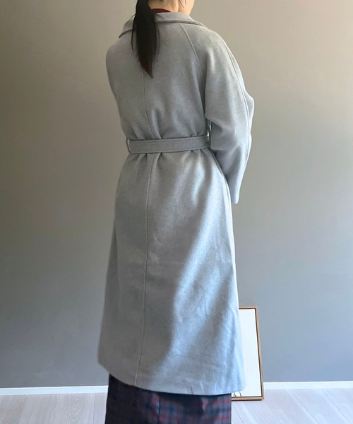 MaxMara　チェスターコート　ウール100　グレー　42　マキシ丈 MaxMara チェスターコート ウール100 グレー 42 マキシ丈
