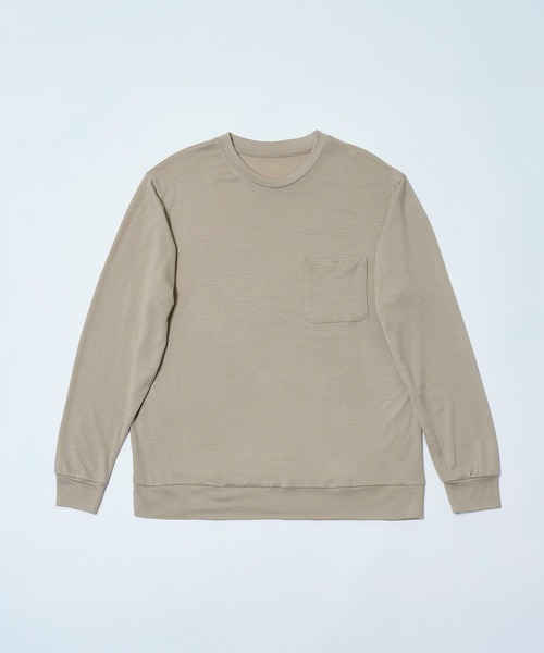 DUNLOP REFINED(ダンロップリファインド)の「【DUNLOP REFINED】SUPER100’S 2/72WOOL WASHABLE POCKET TEE(Tシャツ/カットソー・メンズ・ブラック/チャコール/ベージュ・XL/M/L)」の1枚目の写真