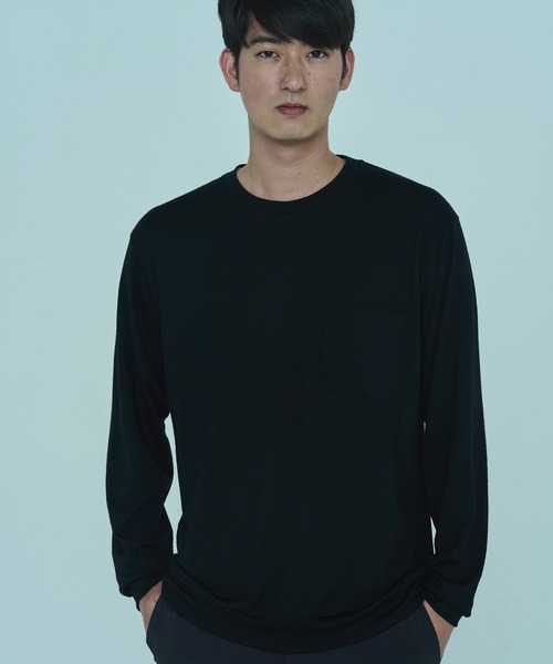 DUNLOP REFINED(ダンロップリファインド)の「【DUNLOP REFINED】SUPER100’S 2/72WOOL WASHABLE POCKET TEE(Tシャツ/カットソー・メンズ・ブラック/チャコール/ベージュ・XL/M/L)」の5枚目の写真
