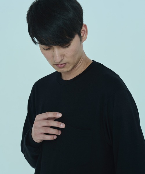 DUNLOP REFINED(ダンロップリファインド)の「【DUNLOP REFINED】SUPER100’S 2/72WOOL WASHABLE POCKET TEE(Tシャツ/カットソー・メンズ・ブラック/チャコール/ベージュ・XL/M/L)」の6枚目の写真