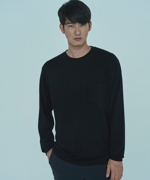 DUNLOP REFINED(ダンロップリファインド)の「【DUNLOP REFINED】SUPER100’S 2/72WOOL WASHABLE POCKET TEE(Tシャツ/カットソー・メンズ・ブラック/チャコール/ベージュ・XL/M/L)」の7枚目の写真