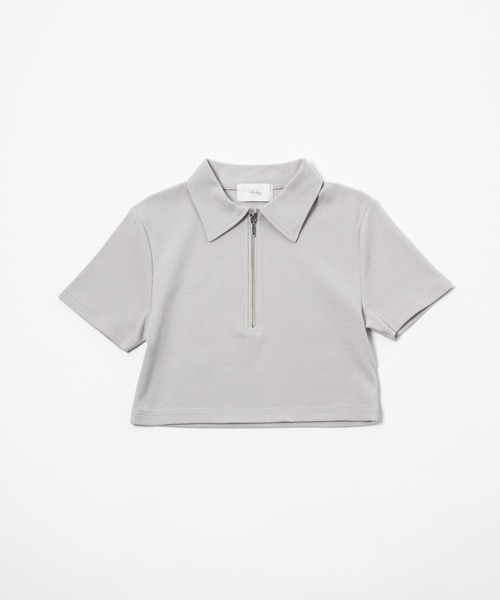 tシャツ ハーフジップカットソー レディース ハーフジップリブT（Tシャツ/カットソー）｜17HR
