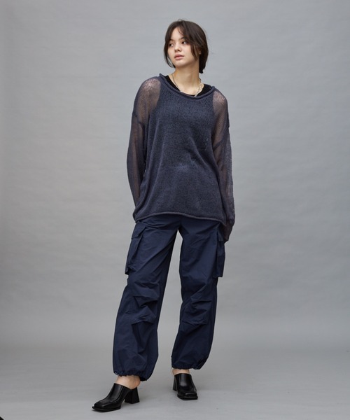 Lui's(ルイス)の「【cierio/シエリオ】 モヘアライクシアーニット(ニット/セーター・レディース・ネイビー/オフホワイト/ピンク・FREE)」の21枚目の写真