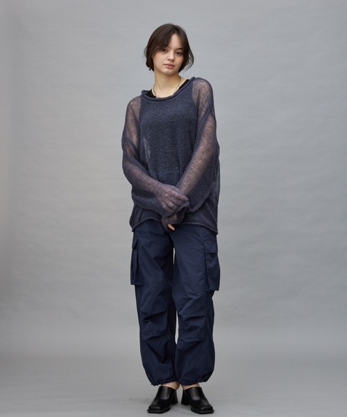 Lui's(ルイス)の「【cierio/シエリオ】 モヘアライクシアーニット(ニット/セーター・レディース・ネイビー/オフホワイト/ピンク・FREE)」の20枚目の写真