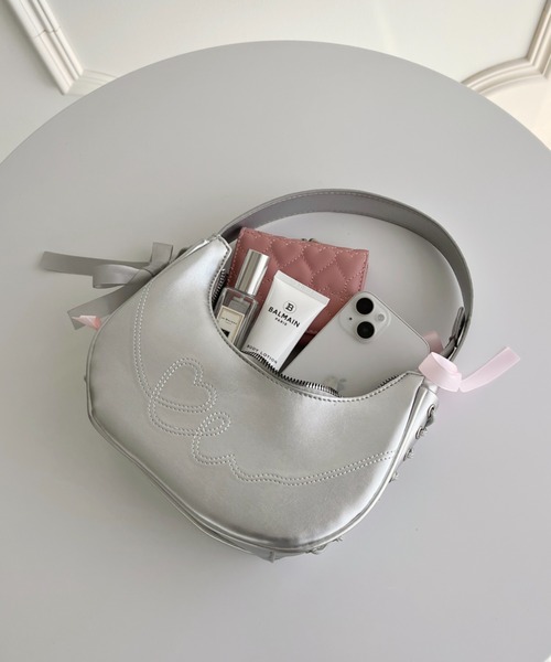 セール】メニーリボンハートステッチワンハンドルバッグ（ショルダー