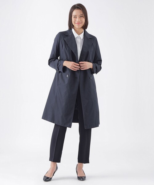 極美品♦︎ MHL WASHED WAXED COTTON トレンチコートネイビー 極美品♦︎ MHL WASHED WAXED COTTON トレンチコートネイビー