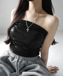 me+em select(~[ZNg)́y Qcolor ^ Qtype zTChV[O^bNxAgbvrX`F  ^  Side shirring metallic bare top bustier(`[ugbv)