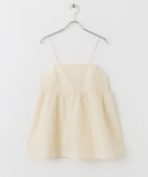 HEYUMM（ヘユム）の「ジャガードフリンジキャミソールトップ（キャミソール・レディース・アイボリー/ラベンダー/ブラック・ONE）」の17枚目の写真