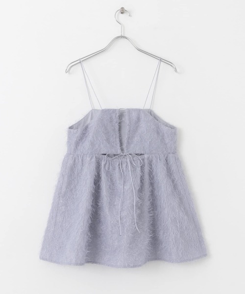 HEYUMM（ヘユム）の「ジャガードフリンジキャミソールトップ（キャミソール・レディース・アイボリー/ラベンダー/ブラック・ONE）」の20枚目の写真