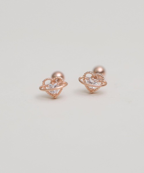 tone(トーン)の「【Peony/ピオニー】/サージカルステンレス 2種ハートモチーフピアス(ピアス(両耳用)・レディース・ゴールド系1/ゴールド系2/シルバー系2/その他2/その他1/シルバー系1・FREE)」の1枚目の写真