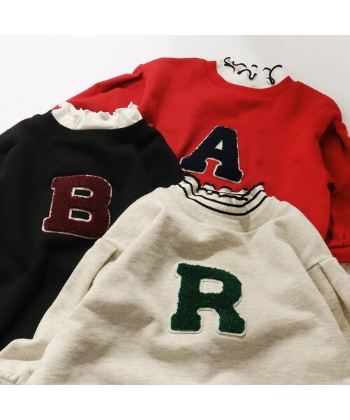 apres les cours（アプレレクール）の「レイヤード風アルファベットロゴワンピース（ワンピース・キッズ・ブラック/アイボリー/レッド・90/100/110/120/80/130/140）」の7枚目の写真