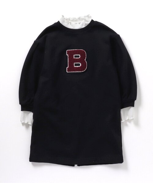apres les cours（アプレレクール）の「レイヤード風アルファベットロゴワンピース（ワンピース・キッズ・ブラック/アイボリー/レッド・90/100/110/120/80/130/140）」の10枚目の写真