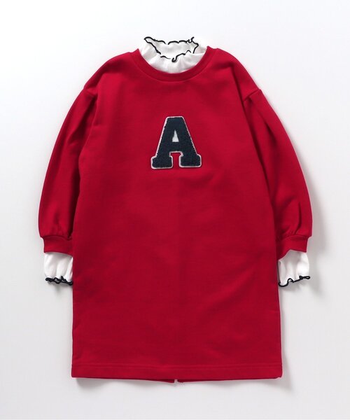 apres les cours（アプレレクール）の「レイヤード風アルファベットロゴワンピース（ワンピース・キッズ・ブラック/アイボリー/レッド・90/100/110/120/80/130/140）」の16枚目の写真