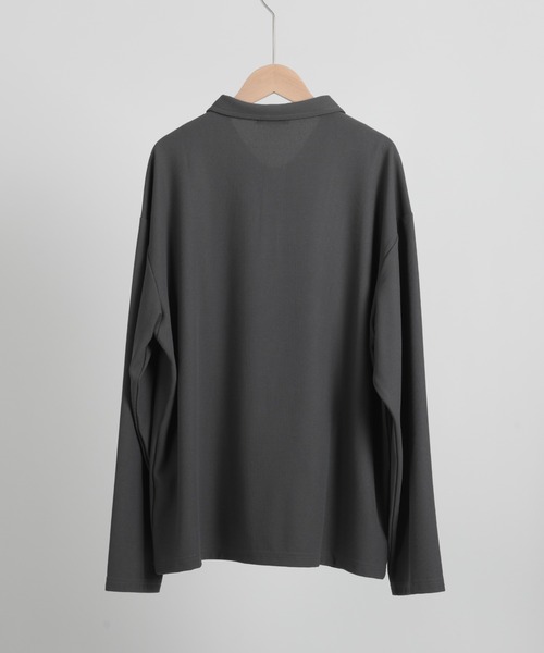 aimoha(アイモハ)の「aimoha men SIMPLE POLO SHIRT ハーフボタン 長袖 ポロシャツ(ポロシャツ・メンズ・ダークグレー/ホワイト/ブラック/カーキ・LARGE/X-LARGE/XX-LARGE/XXX-LARGE)」の9枚目の写真