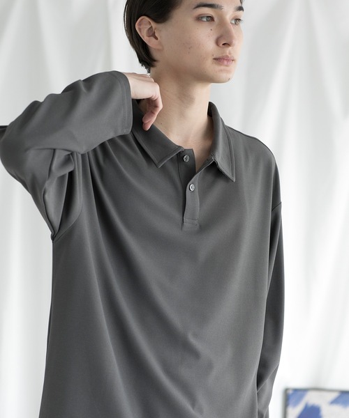 aimoha(アイモハ)の「aimoha men SIMPLE POLO SHIRT ハーフボタン 長袖 ポロシャツ(ポロシャツ・メンズ・ダークグレー/ホワイト/ブラック/カーキ・LARGE/X-LARGE/XX-LARGE/XXX-LARGE)」の14枚目の写真