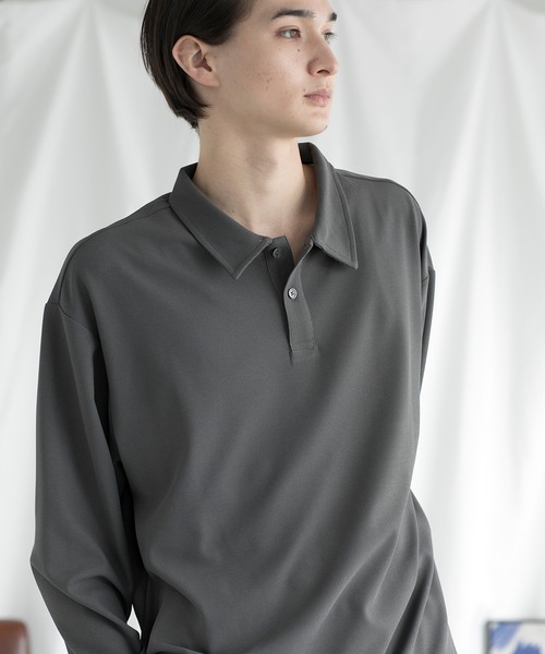 aimoha(アイモハ)の「aimoha men SIMPLE POLO SHIRT ハーフボタン 長袖 ポロシャツ(ポロシャツ・メンズ・ダークグレー/ホワイト/ブラック/カーキ・LARGE/X-LARGE/XX-LARGE/XXX-LARGE)」の16枚目の写真