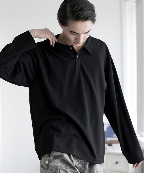 aimoha(アイモハ)の「aimoha men SIMPLE POLO SHIRT ハーフボタン 長袖 ポロシャツ(ポロシャツ・メンズ・ダークグレー/ホワイト/ブラック/カーキ・LARGE/X-LARGE/XX-LARGE/XXX-LARGE)」の17枚目の写真