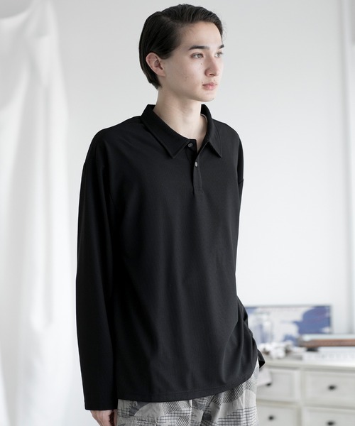 aimoha(アイモハ)の「aimoha men SIMPLE POLO SHIRT ハーフボタン 長袖 ポロシャツ(ポロシャツ・メンズ・ダークグレー/ホワイト/ブラック/カーキ・LARGE/X-LARGE/XX-LARGE/XXX-LARGE)」の18枚目の写真