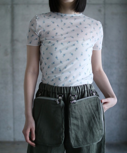 G.V.G.V.(ジーヴィージーヴィー)の「FLORAL STRECH TULLE H/S TOP(Tシャツ/カットソー・レディース・ホワイト/ベージュ・ONE SIZE)」の20枚目の写真