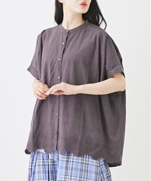 CUBE SUGAR（キューブシュガー）の「WEB限定スカラップ刺繍バックピンタックブラウス（シャツ/ブラウス）」