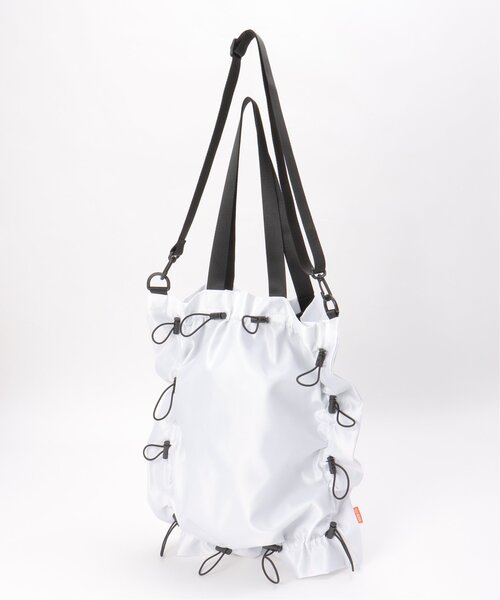 VENCEEXCHANGE(ヴァンスエクスチェンジ)の「ドローコードナイロン2WAYトートバッグ(トートバッグ・メンズ・ホワイト/オレンジ系/ブラック・フリー)」の5枚目の写真