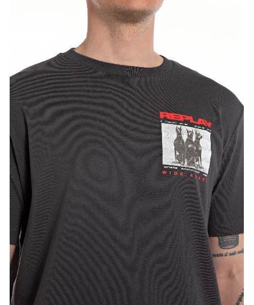 送料込★REPLAY★M3030.000.23806GTシャツ ガーメントダイコットンジャ－ジープリントTシャツ｜REPLAY