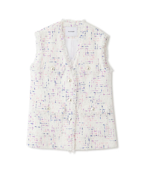JILL STUART（ジルスチュアート）の「◆カラーツイードジレ（ベスト・レディース・ホワイト/ネイビー・SMALL/MEDIUM）」の3枚目の写真
