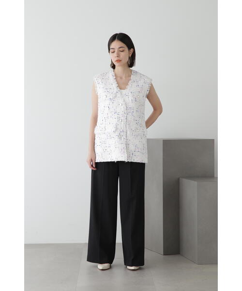 JILL STUART（ジルスチュアート）の「◆カラーツイードジレ（ベスト・レディース・ホワイト/ネイビー・SMALL/MEDIUM）」の10枚目の写真