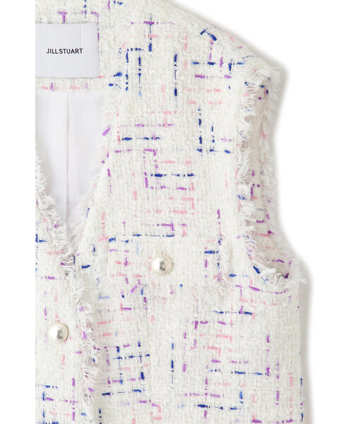 JILL STUART（ジルスチュアート）の「◆カラーツイードジレ（ベスト・レディース・ホワイト/ネイビー・SMALL/MEDIUM）」の12枚目の写真