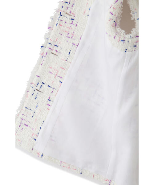 JILL STUART（ジルスチュアート）の「◆カラーツイードジレ（ベスト・レディース・ホワイト/ネイビー・SMALL/MEDIUM）」の14枚目の写真